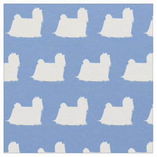 Maltesischer Hund Silhouette Pet Light Blue Stoff