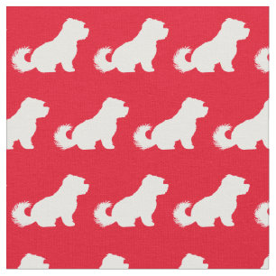 Maltesischer Hund Silhouette Rot Stoff