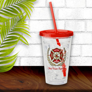 Maltesischer Personalisierter Feuerwehrmann Acryltrinkbecher