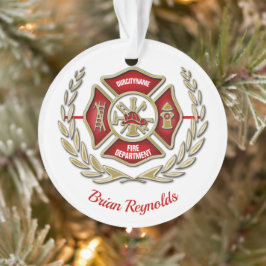 Maltesischer Personalisierter Feuerwehrmann Ornament