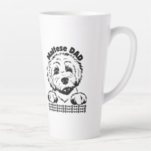 Maltesischer Vater Schwarz-Weiß-Design   Malteser  Milchtasse