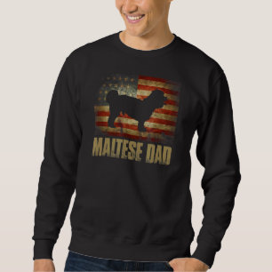 Maltesischer Vater Vintag American Flag Patriotic  Sweatshirt