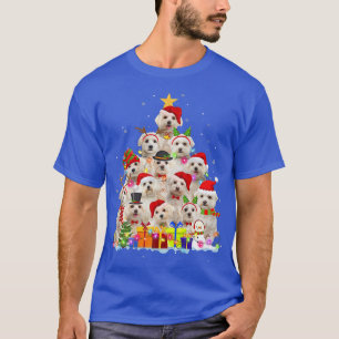 Maltesischer Weihnachtsbaum Light Pajama Matching T-Shirt