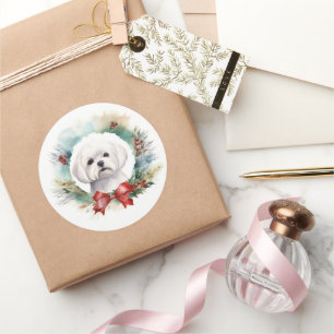 Maltesischer Weihnachtsmann Runder Aufkleber