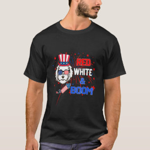 Maltesischer Weißer Boom 4. Juli T-Shirt