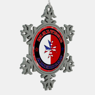 Maltesisches amerikanisches Cross Christmas Tree O Schneeflocken Zinn-Ornament