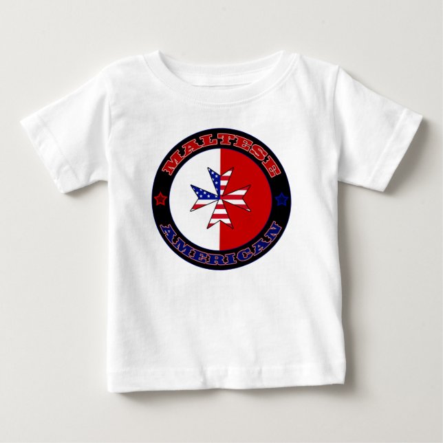 Maltesisches amerikanisches Cross-Ensign Baby T-shirt (Vorderseite)