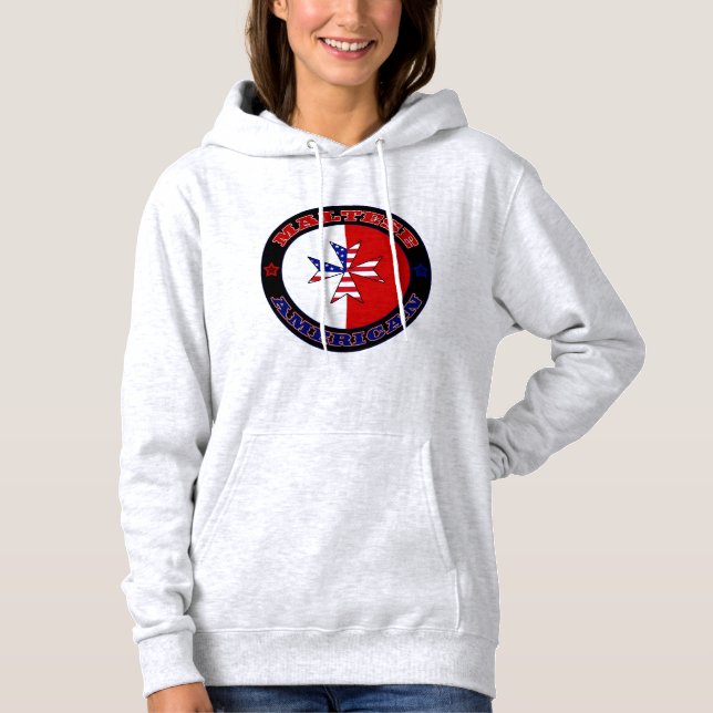 Maltesisches amerikanisches Cross-Ensign Hoodie (Vorderseite)