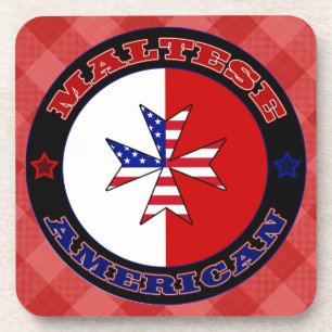 Maltesisches amerikanisches Cross-Ensign-Untersetz Getränkeuntersetzer