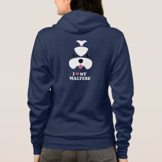 Maltesisches cutesy Gesicht mit Slogan Hoodie