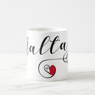 Maltesisches Flaggen-Herz, Malta Kaffeetasse