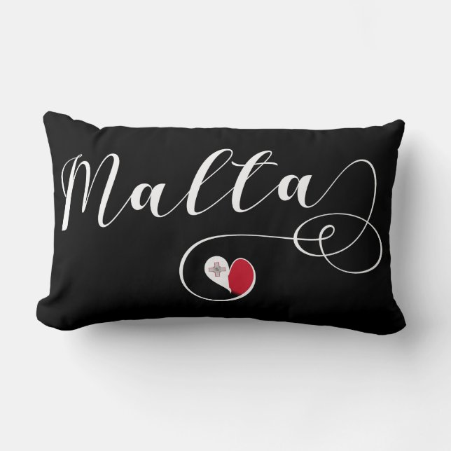 Maltesisches Flaggenherz, Malta Lendenkissen (Vorderseite)