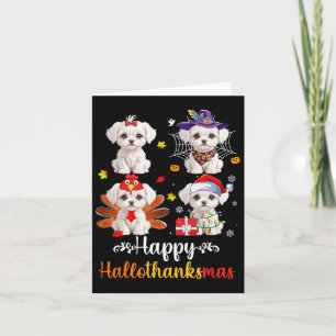 Maltesisches Lover Halloween Frohe Weihnachts Happ Karte