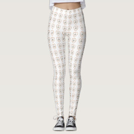 Maltesisches Welpenportrait in Herzweiß Leggings
