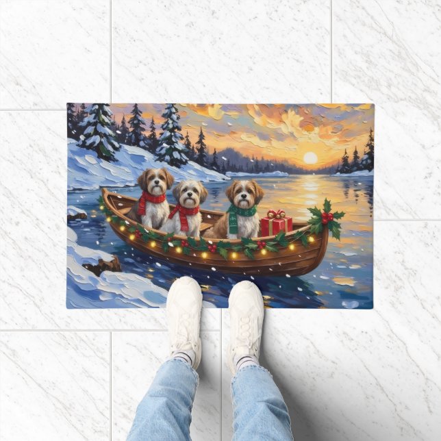 Malti Tzu Christmas Boat Holiday Fußmatte (Indoor)