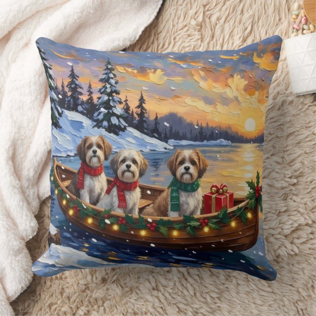 Malti Tzu Christmas Boat Holiday Kissen (Decke)