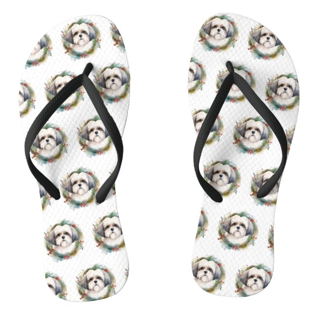 Malti Tzu Christmas Wreath Festivals Flip Flops (Fußbett)