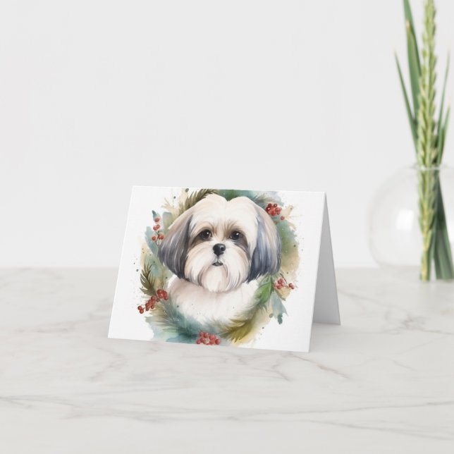Malti Tzu Christmas Wreath Festivals Karte (Vorderseite)