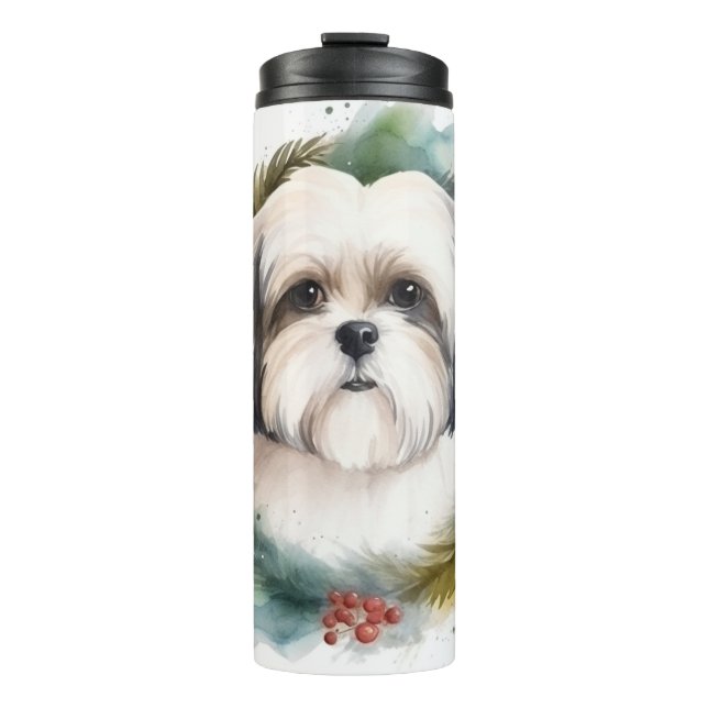 Malti Tzu Christmas Wreath Festivals Thermosbecher (Vorderseite)