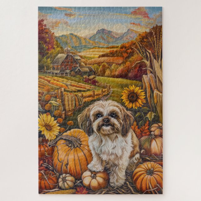 Malti Tzu Dog Herbsternte Erntedank (Vertikal)