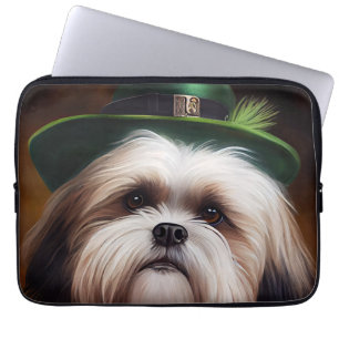 Malti Tzu Dog in St. Patrick's Day Dress Laptopschutzhülle