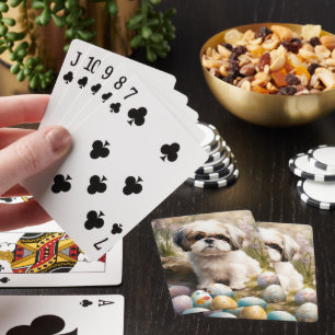Malti Tzu Dog mit Ostereier Urlaub Spielkarten