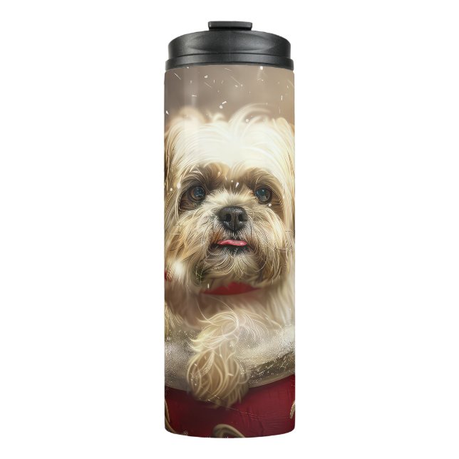 Malti Tzu Dog Weihnachtsfest Thermosbecher (Vorderseite)