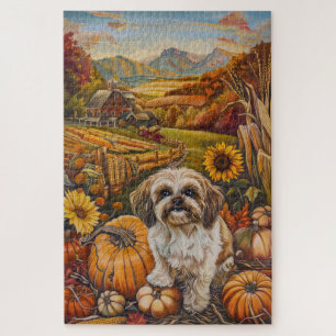 Malti Tzu Hund Herbsternte Erntedankfest
