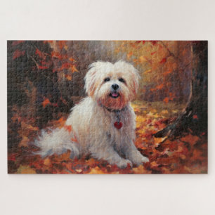 Malti Tzu im Herbst Blätter fallen inspirieren
