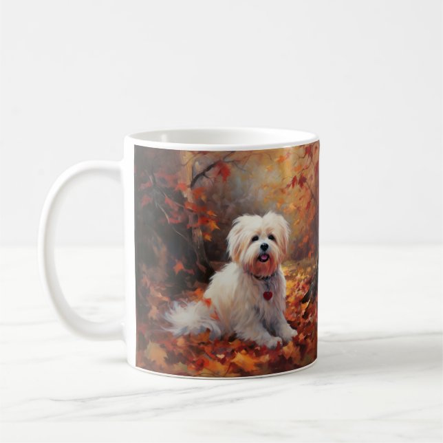 Malti Tzu im Herbst Leaves Fall Inspiriert Kaffeetasse (Links)