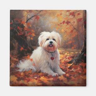 Malti Tzu im Herbst Leaves Fall Inspiriert Magnet