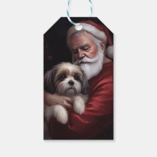 Malti Tzu mit dem Weihnachtsmann Festliche Weihnac Geschenkanhänger