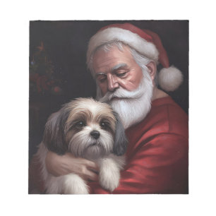 Malti Tzu mit dem Weihnachtsmann Festliche Weihnac Notizblock