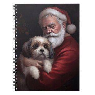 Malti Tzu mit Weihnachtsmann Festive Weihnachten Notizblock