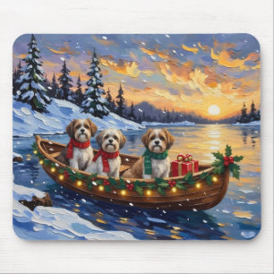Malti Tzu Weihnachtsboot-Feiertag Mousepad