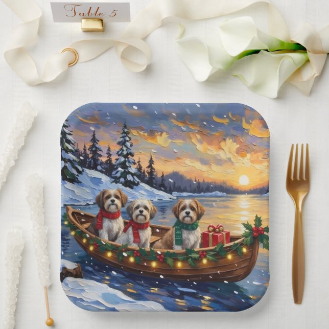 Malti Tzu Weihnachtsboot-Feiertag Pappteller (Hochzeit)