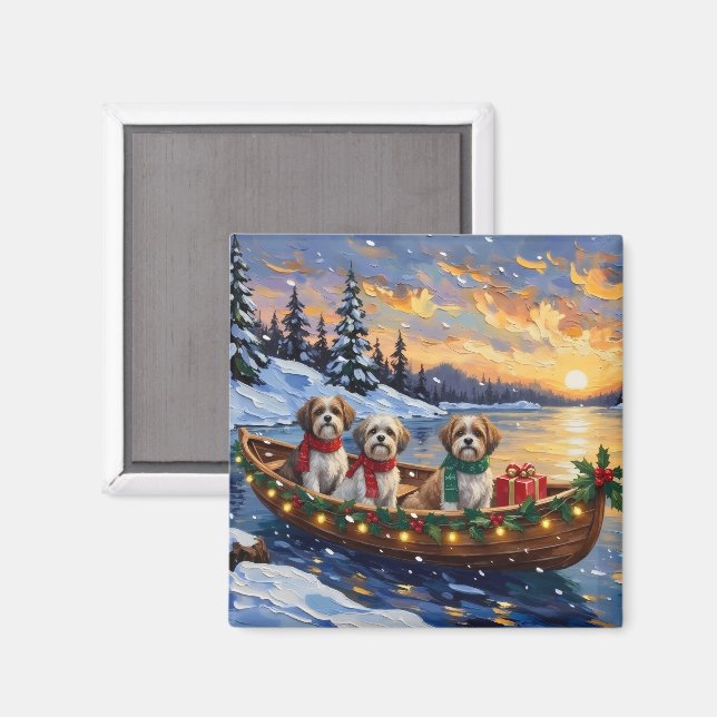 Malti Tzu Weihnachtsboot Urlaub Magnet (Vorderseite/Rückseite)
