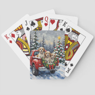 Malti-Tzu Weihnachtsroter LKW Urlaub Spielkarten