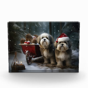 Malti zu Schlitten-Weihnachtsdekoration Fotoblock