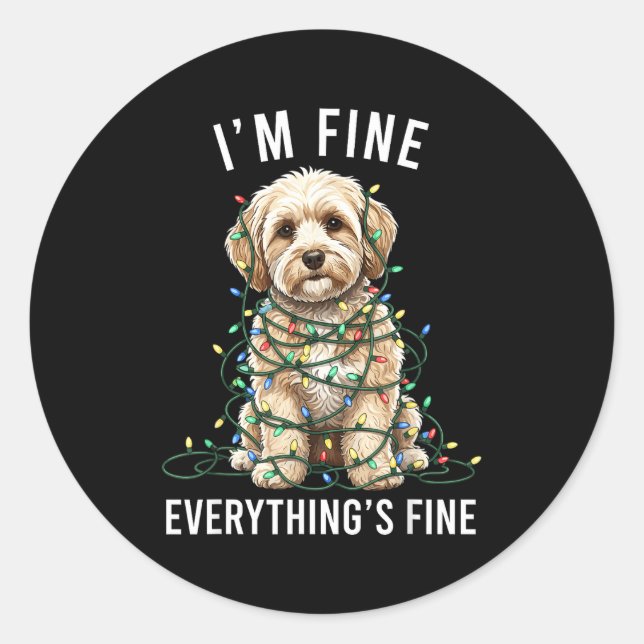 Maltio Christmas I'm Fine Everything Is Fine  Runder Aufkleber (Vorderseite)