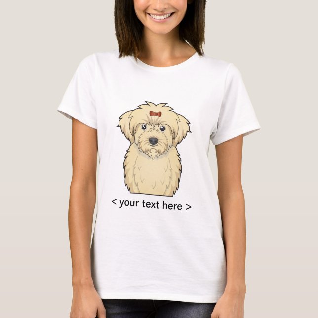 Maltipoo Cartoon personalisiert T-Shirt (Vorderseite)