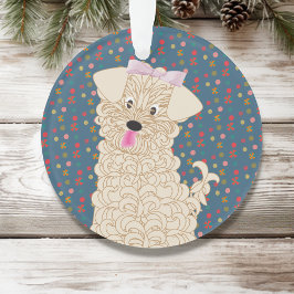 Maltipoo Dog Frohe Weihnachten Custom Ornament