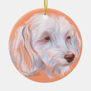 Maltipoo Dog Pastel Art Keramikornament