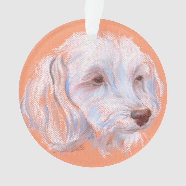 Maltipoo Dog Pastel Art Ornament (Vorderseite)