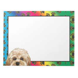 Maltipoo farbenfrohe Hundekuh Muster Notizblock