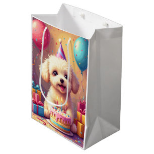 Maltipoo Geburtstagsfeier Mittlere Geschenktüte