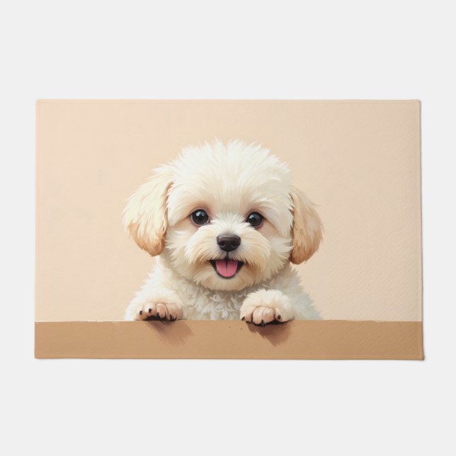 Maltipoo Hund Türmatte Kunst (Vorderseite)