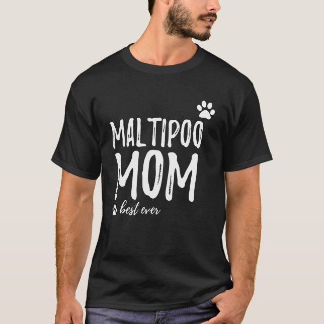 Maltipoo Mama Long Sleeve Dog Idee T-Shirt (Vorderseite)