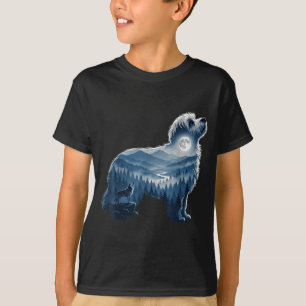 Maltipoo mondbegünsteter Wald-Hundefan-Berg-Kunstw T-Shirt