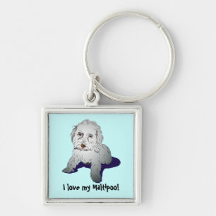 Maltipoo niedlicher Welpe Schlüsselanhänger